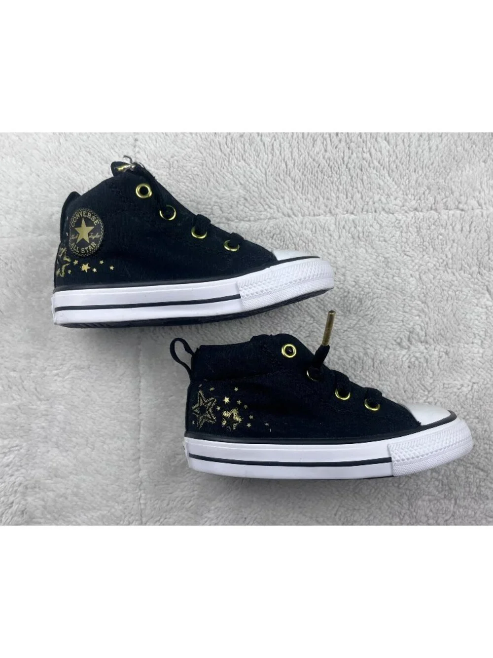 Converse Chuck Taylor All Star Street High Top Sneakers Baby Size 6 Black Gold